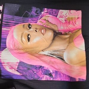 Doja Cat Hot Pink Portrait Boyfriend Fit Girls T-Shirt Size XXL